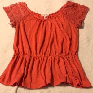 Aeropostale top with sheer short sleeves. Size S.